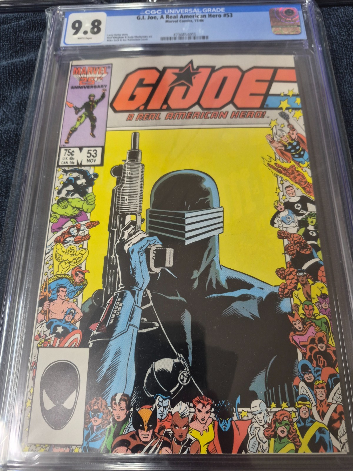 Marvel G.I. Joe ARAH 53 1986 CGC 9.8 White Pages Snake Eyes 25th anniversary Marvel G.I. Joe ARAH 53 1986 CGC 9.8 White Pages Snake Eyes 25th anniversary