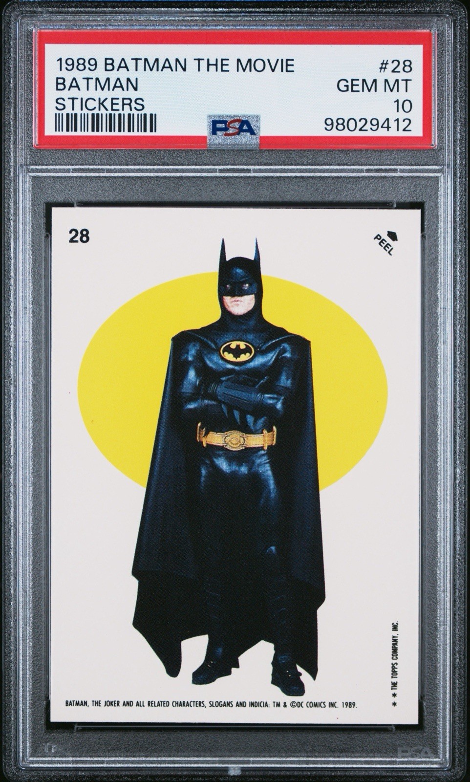 POP 4 PSA 10 Batman 1989 Topps 1st Edition Movie Sticker Vertical 10% Gem Rate