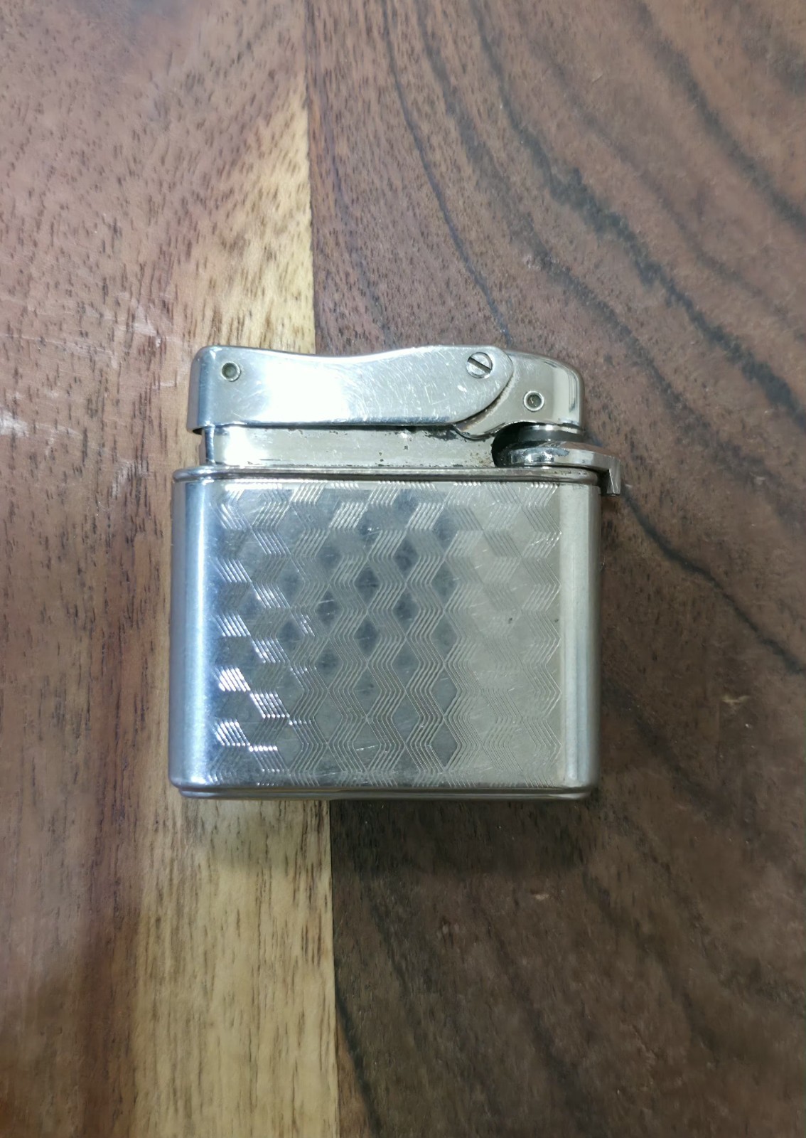 Vintage Mylflam 606 Petrol Pocket Lighter - Western Germany - Geometric Pattern