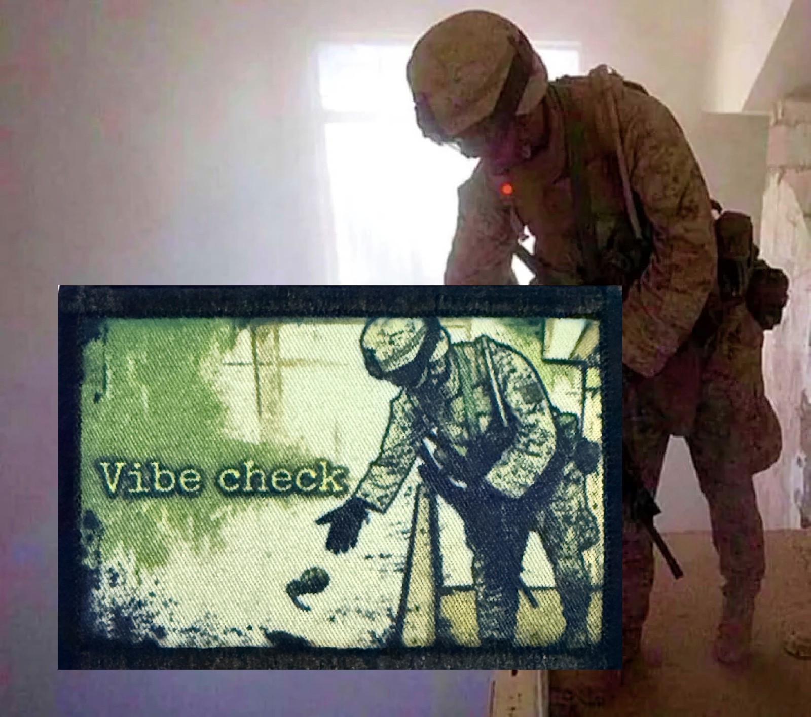 Vibe Check Meme Morale Patch | Dark Humor Military 2x3 Hook Loop