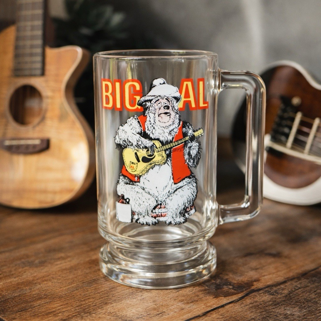 Vintage 1970'S Walt Disney Big Al Country Bear Jamboree Guitar Glass Cup Mug
