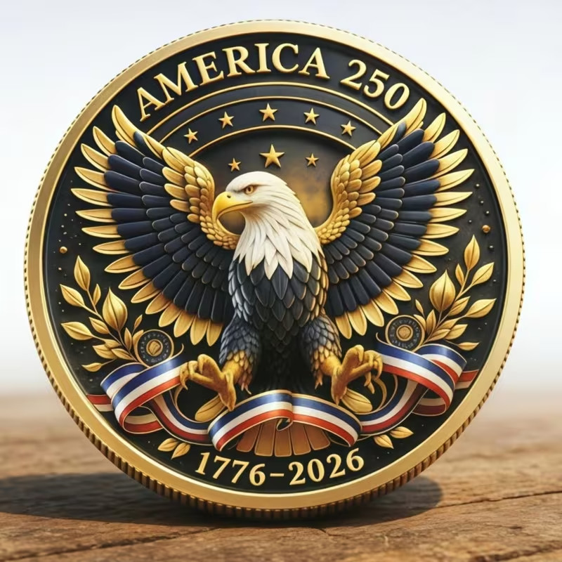 America 250th Anniversary Commemorative Challenge Coin Gift, 3D, 1776-2026
