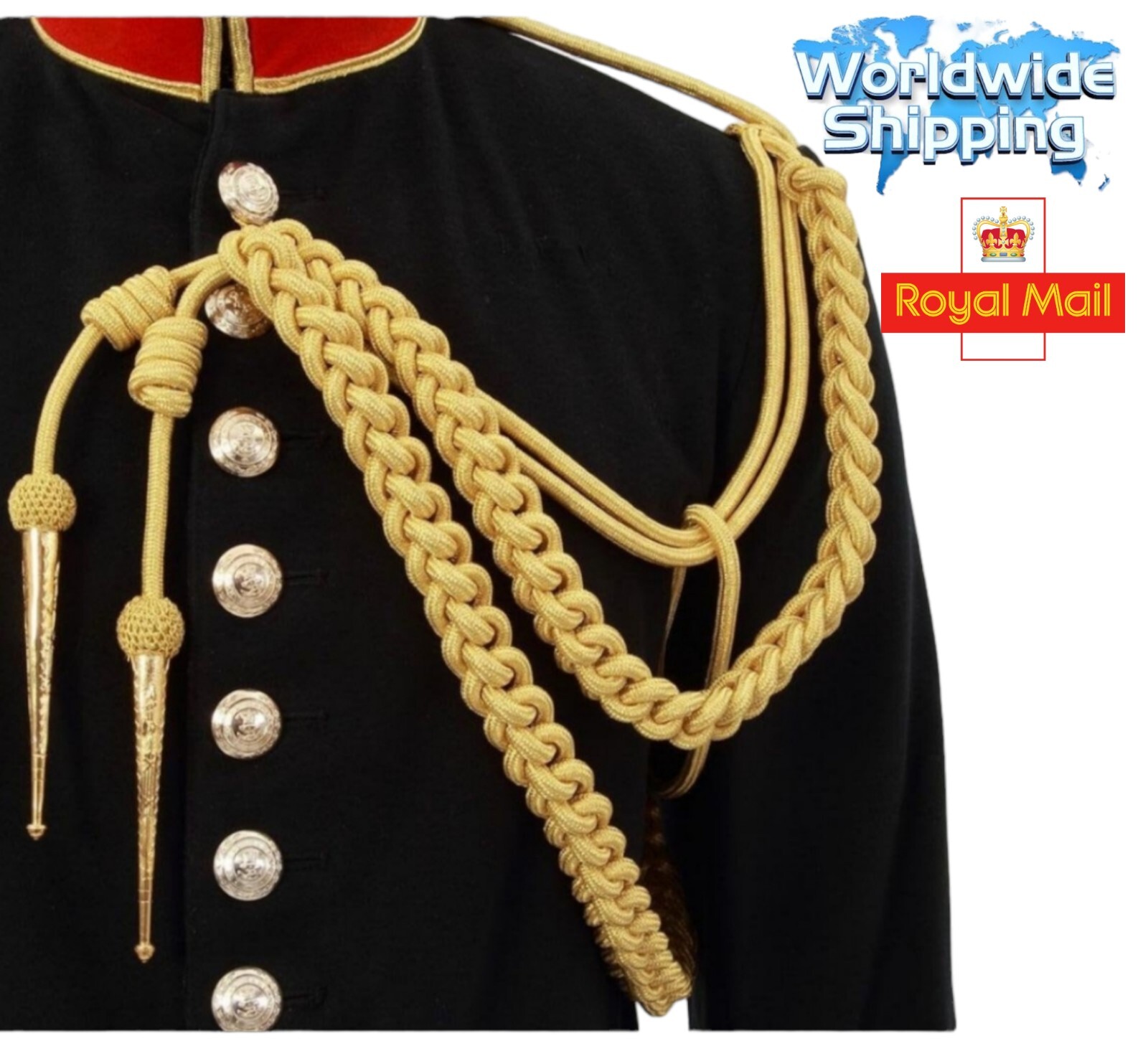 British Army Shoulder Aiguillette shineGold Wire/Army Aiguillette Gold Wire Cord British Army Shoulder Aiguillette shineGold Wire/Army Aiguillette Gold Wire Cord