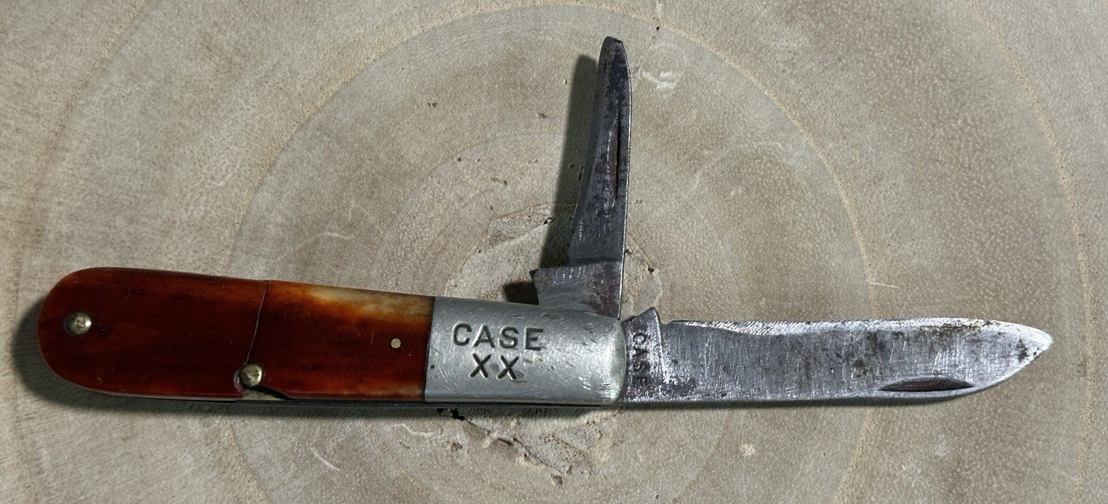 1940-1964 Case XX Red Bone Handle Barlow 2-Blade Pocket Knife Rare 1940-1964 Case XX Red Bone Handle Barlow 2-Blade Pocket Knife Rare