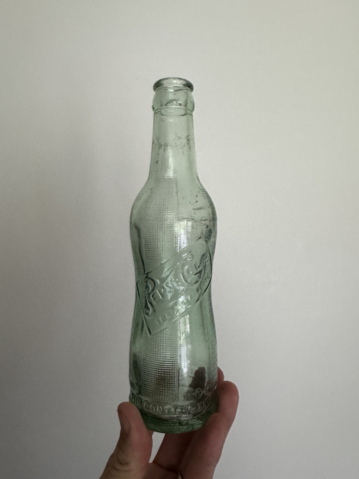 Antique Pepsi Cola Durham NC Peanut Bottle Pat D-80587 Embossed Green 6½ Oz￼