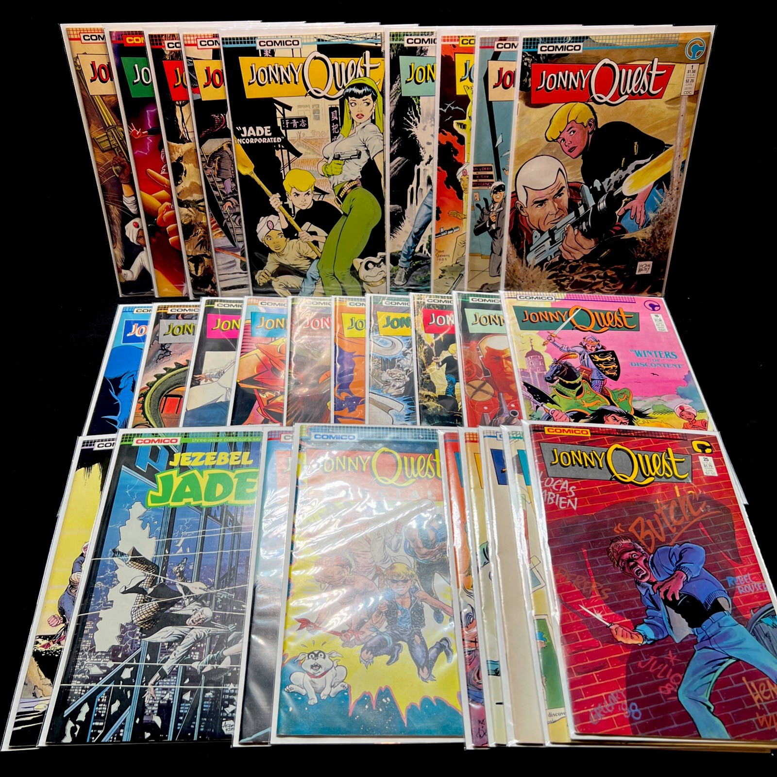 Jonny Quest #1-14, 16 17 19 21 22 25-29 Special 1 2 Jezebel Jade 1 2 Comico 1986 Jonny Quest #1-14, 16 17 19 21 22 25-29 Special 1 2 Jezebel Jade 1 2 Comico 1986