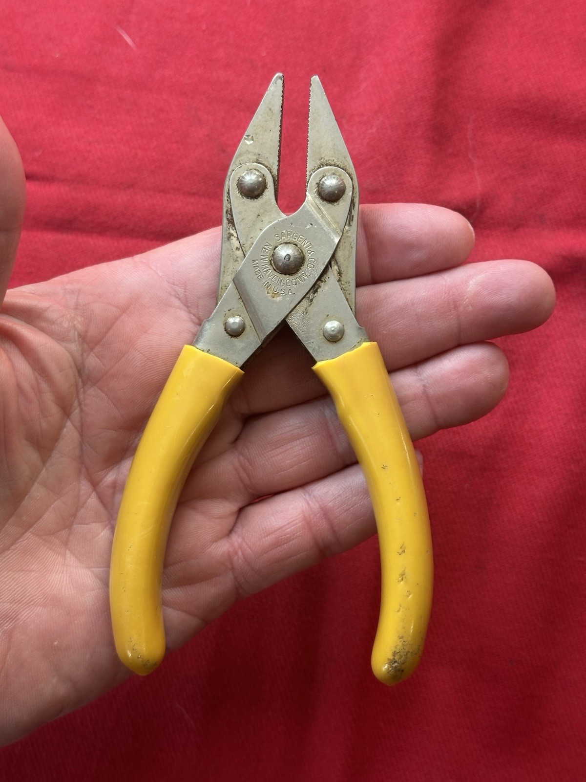 VTG 1940s 1950's Sargent 6” Parallel Jaw Pliers With Cushion Grips New Haven USA VTG 1940s 1950's Sargent 6” Parallel Jaw Pliers With Cushion Grips New Haven USA