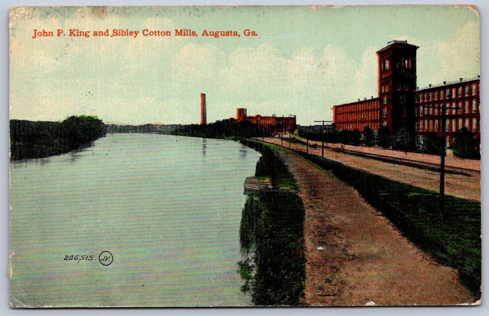 K23/ Augusta Georgia Postcard c1910 John P King Sibley Cotton Mills 80