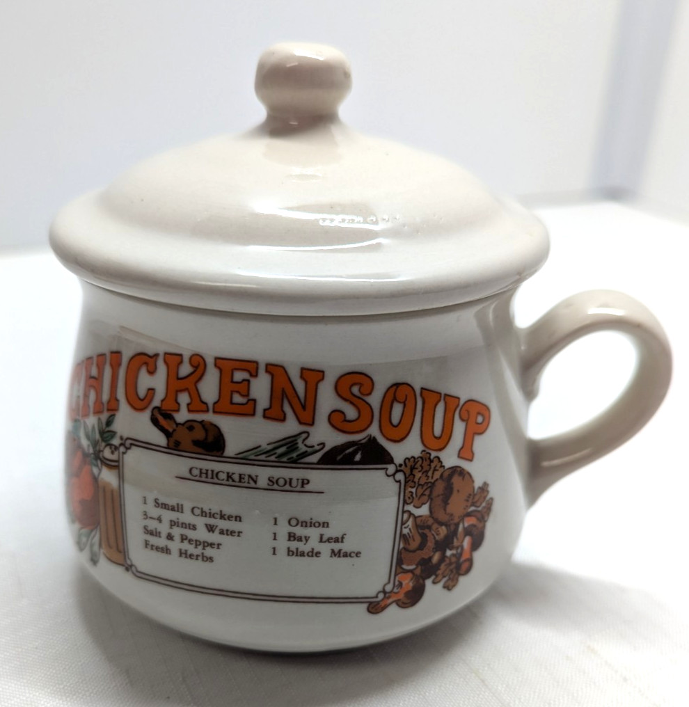 Vintage Dat’l Do It, Inc. Chicken Soup Recipe Mug plus Lid -Very good Condition Vintage Dat’l Do It, Inc. Chicken Soup Recipe Mug plus Lid -Very good Condition