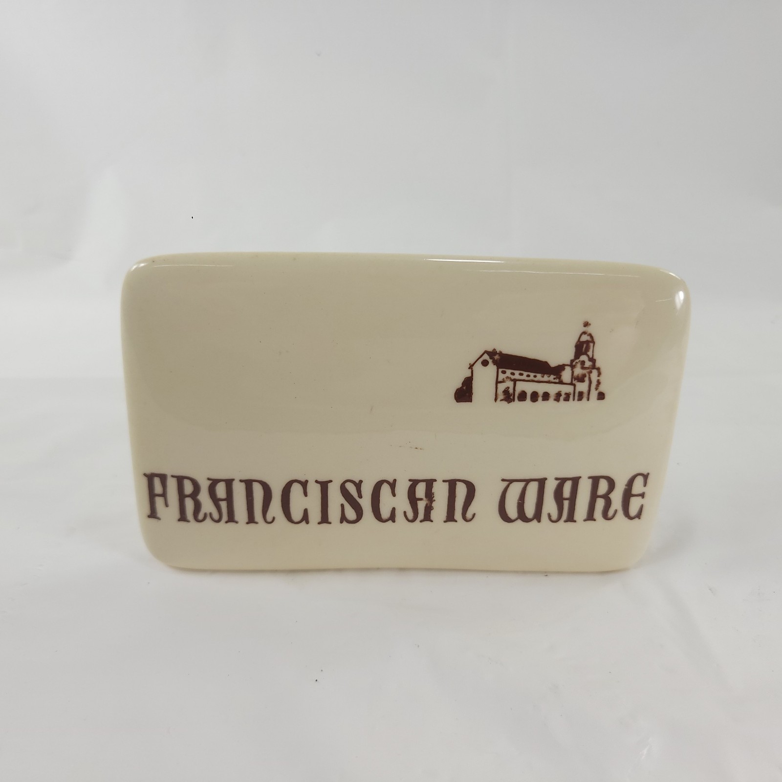 Vintage Franciscan Ware Pottery Display Sign Ceramic Logo Store Dealer Plaque