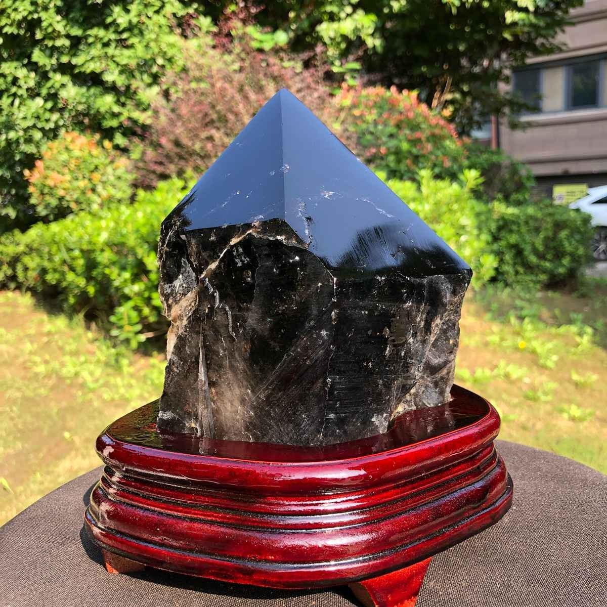 7.63LB Natural Crystal Smoky Quartz Specimen Healing Decoration+base