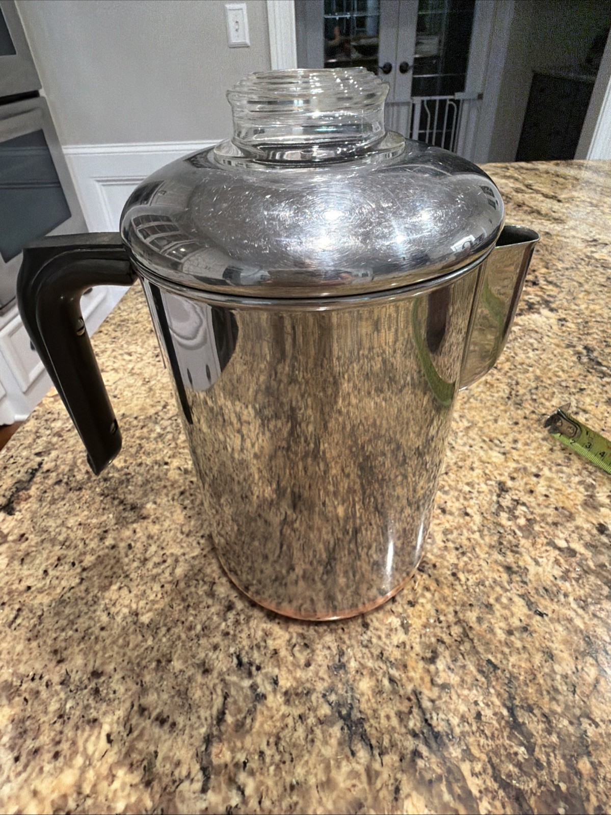 Pre 1968 Vtg 1801 Revere Ware 6 Cup Percolator Coffee Pot Copper Clad Complete