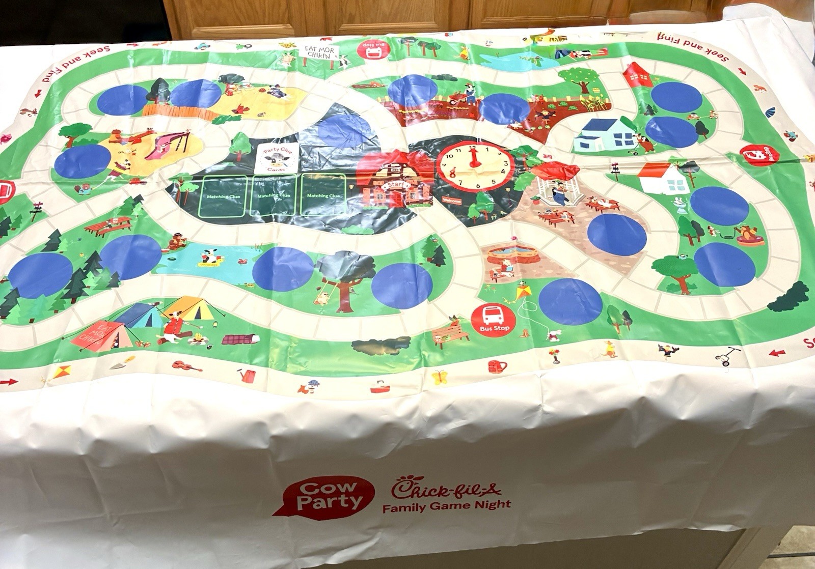 Chick-fil-A, Cow Party, Family Game Night Vinyl Table Cloth Only READ
