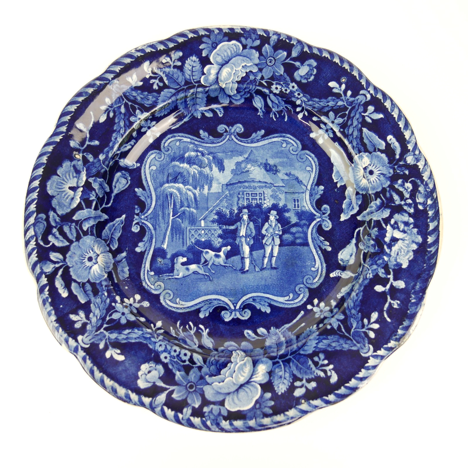 Antique Clews Staffordshire Historical Blue Transferware Dinner Plate 10.25\ Antique Clews Staffordshire Historical Blue Transferware Dinner Plate 10.25\