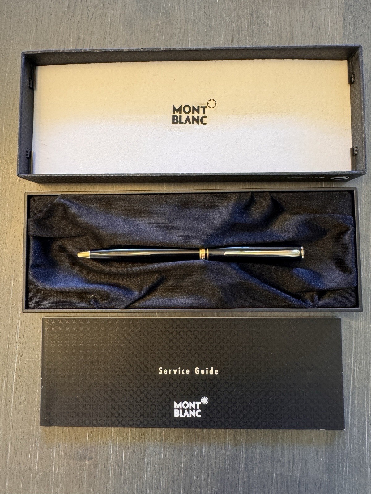 VTG Montblanc Meisterstück Classique 164 Pen Black Gold Office Work Snowcap Box VTG Montblanc Meisterstück Classique 164 Pen Black Gold Office Work Snowcap Box
