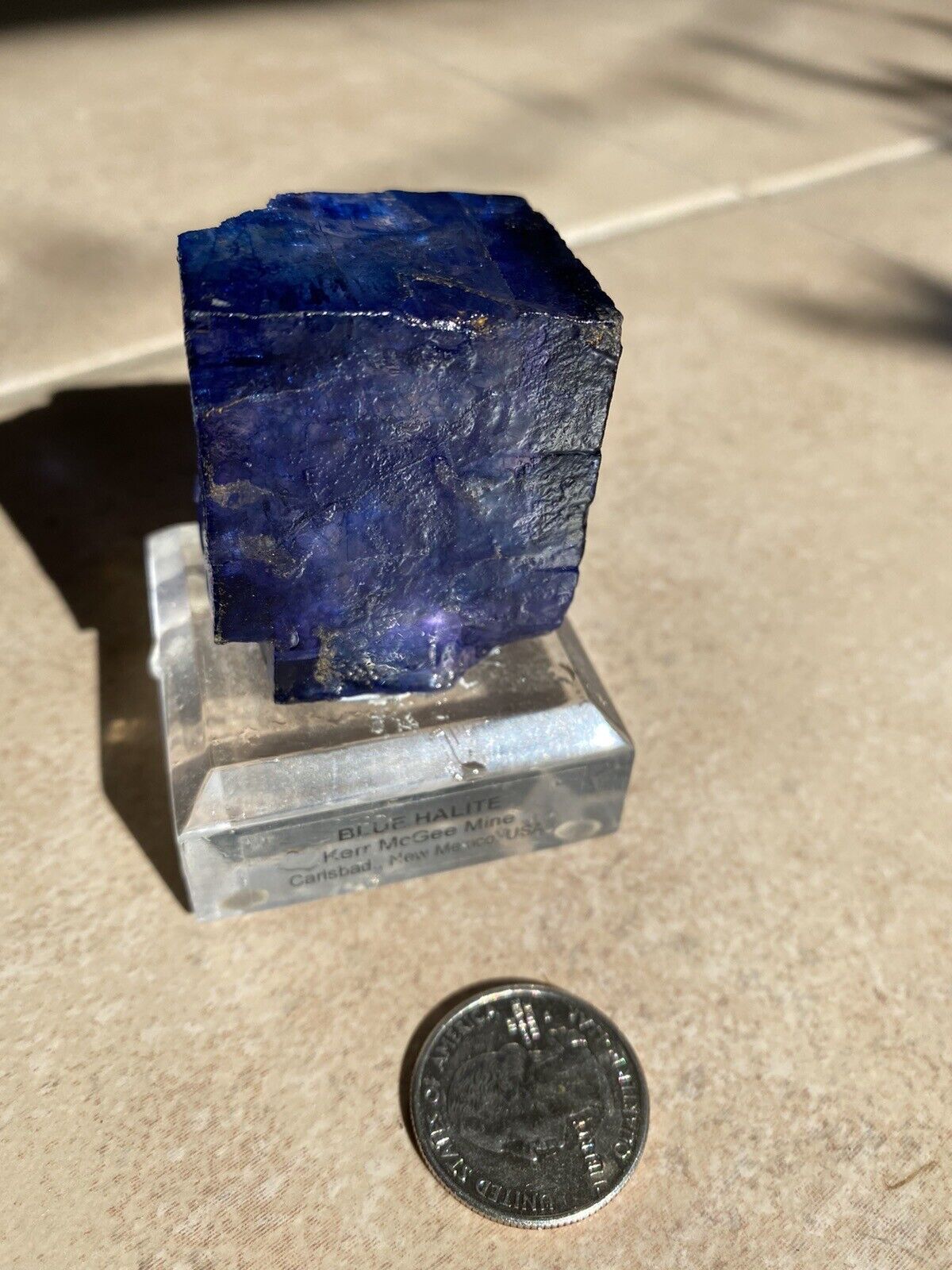 Large Blue Halite Crystal, Kerr-McKee Mine