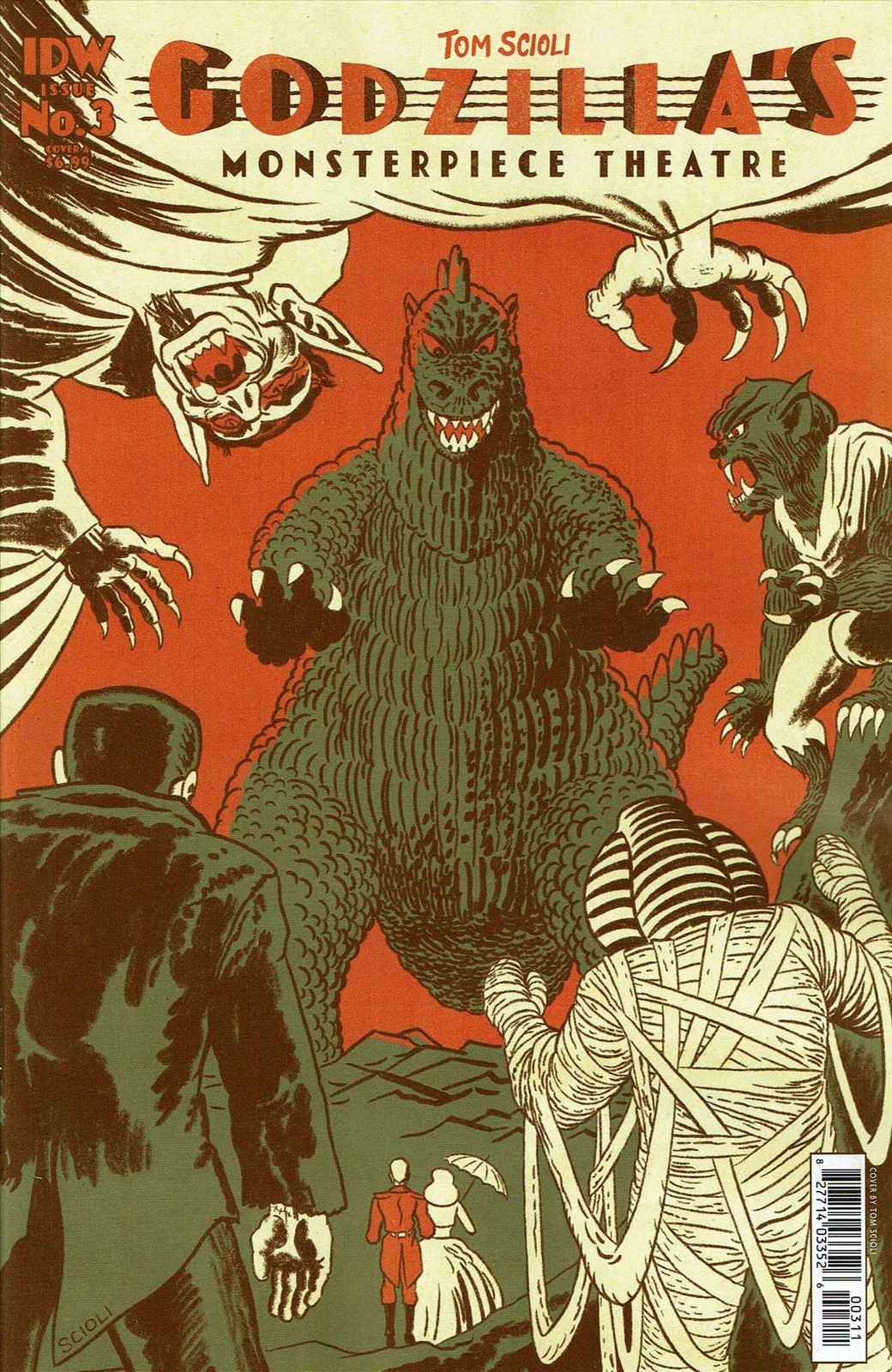 Godzilla\'s Monsterpiece Theatre #3A VF/NM; IDW | Frankenstein Dracula Mummy - w/ Godzilla\'s Monsterpiece Theatre #3A VF/NM; IDW | Frankenstein Dracula Mummy - w/