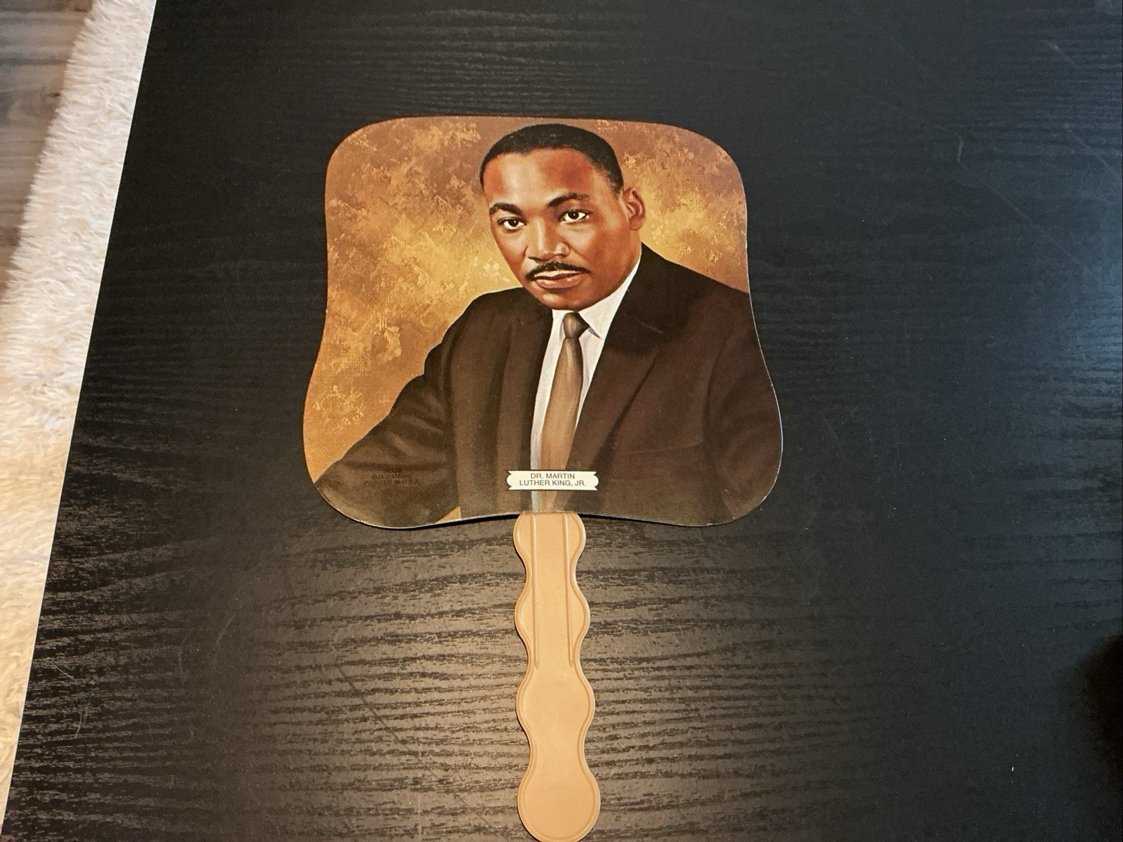 Vtg MLK Dr Martin Luther King Jr Memorial Funeral Hand Fan SUNY Old Westbury.