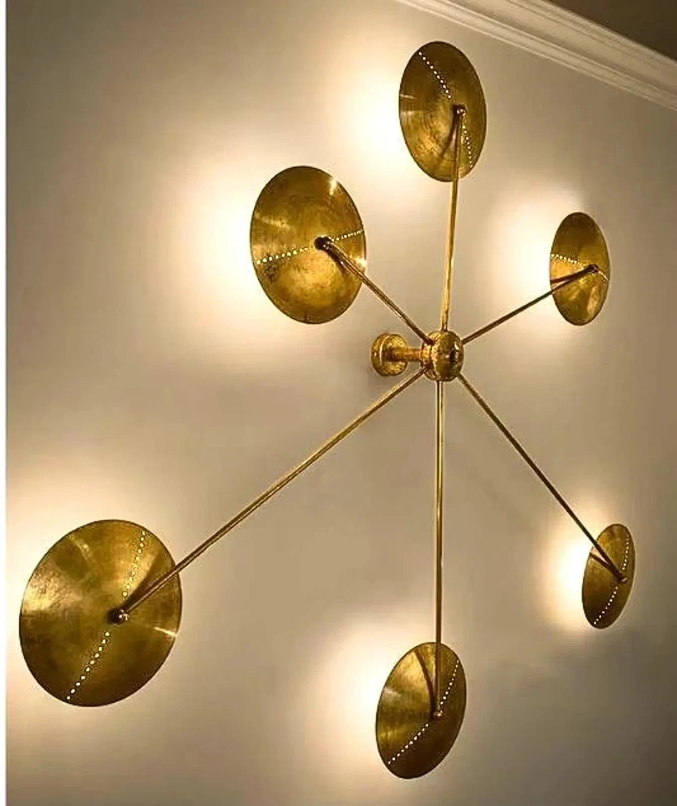 Mid Century Modern Ceiling Chandlier,Brass Pendant Light , Vintage Chandlier 6 Mid Century Modern Ceiling Chandlier,Brass Pendant Light , Vintage Chandlier 6