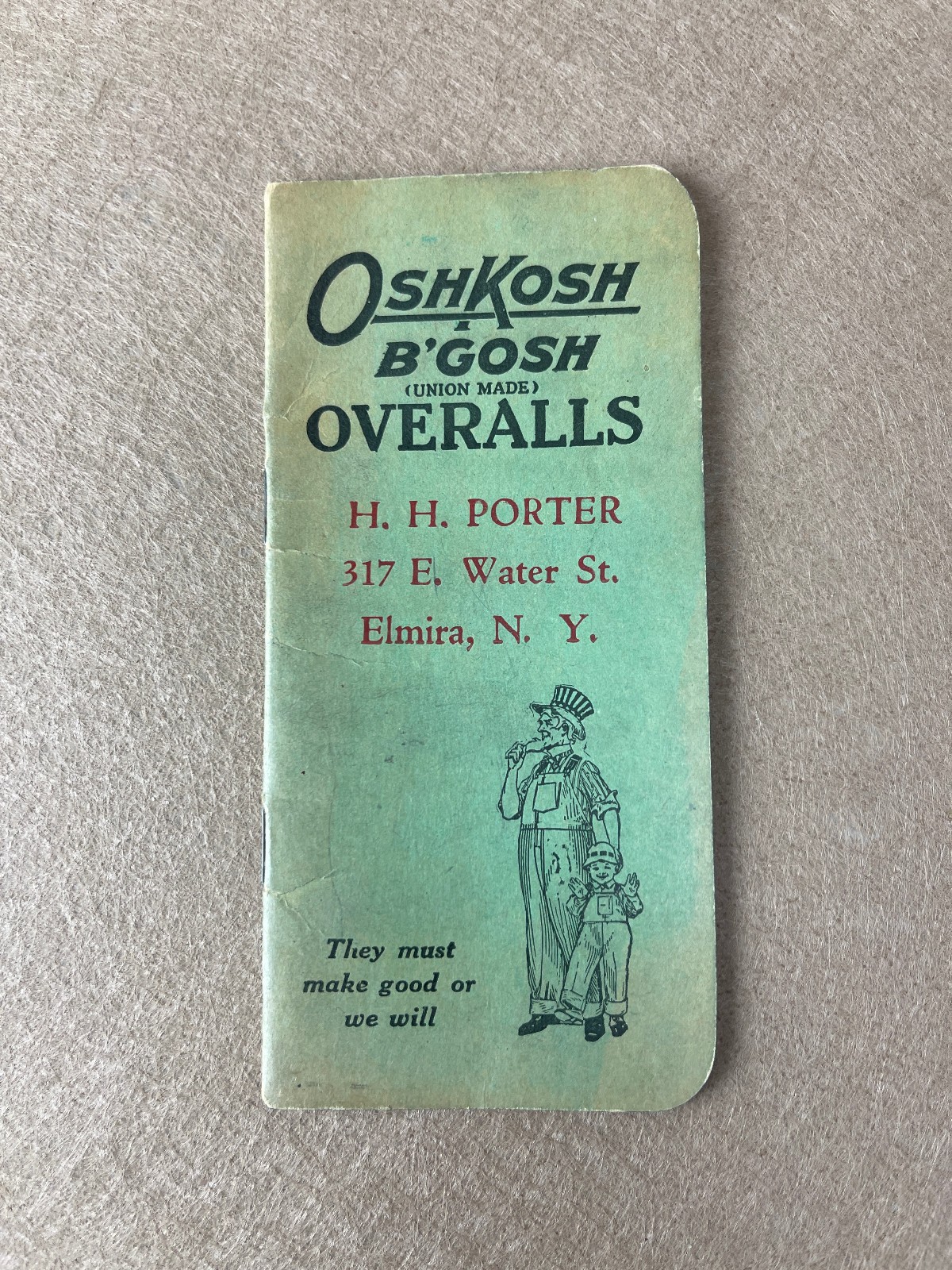 Vintage Oshkosh B'Gosh Union Made Overalls Chicago IL Notebook Advertising