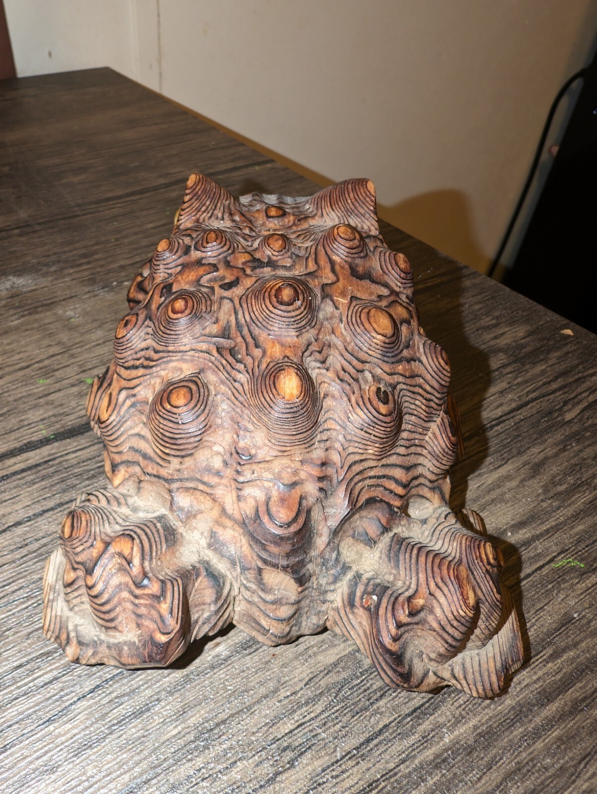 Vintage Cryptomeria/Sugi Japanese Wood Carved Toad Figurine 6 Vintage Cryptomeria/Sugi Japanese Wood Carved Toad Figurine 6