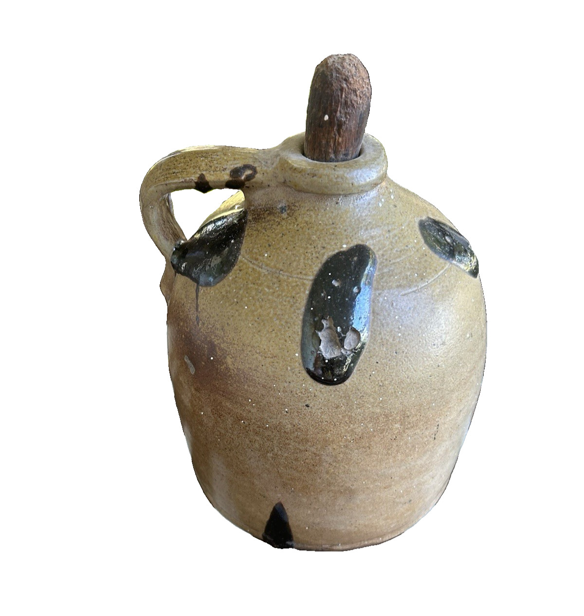 Antique salt Glazed Stoneware Jug Beehive Or Whiskey Shape Turkey Droppings