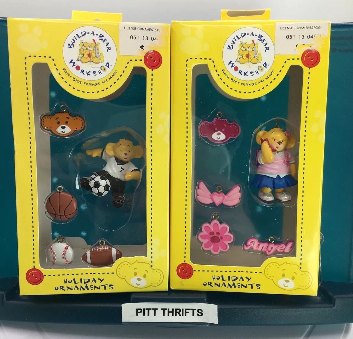 Build-A-Bear BAB Holiday Ornament 5pc Set - His And Hers - Soccer Football Angel Build-A-Bear BAB Holiday Ornament 5pc Set - His And Hers - Soccer Football Angel