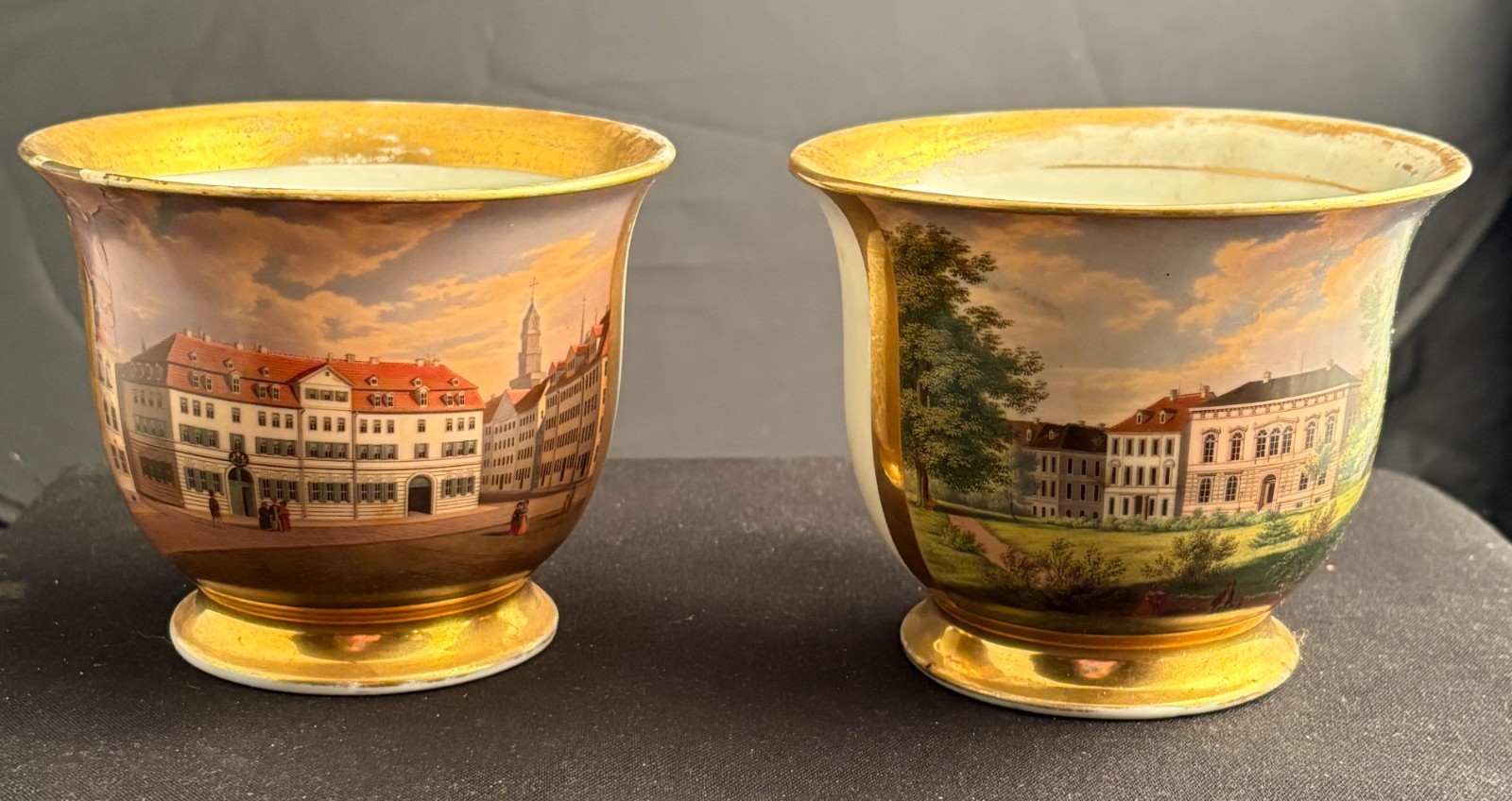 Antique KPM Porcelain Demitasse Cup and Saucer Hand Painted Prob Pre-1847