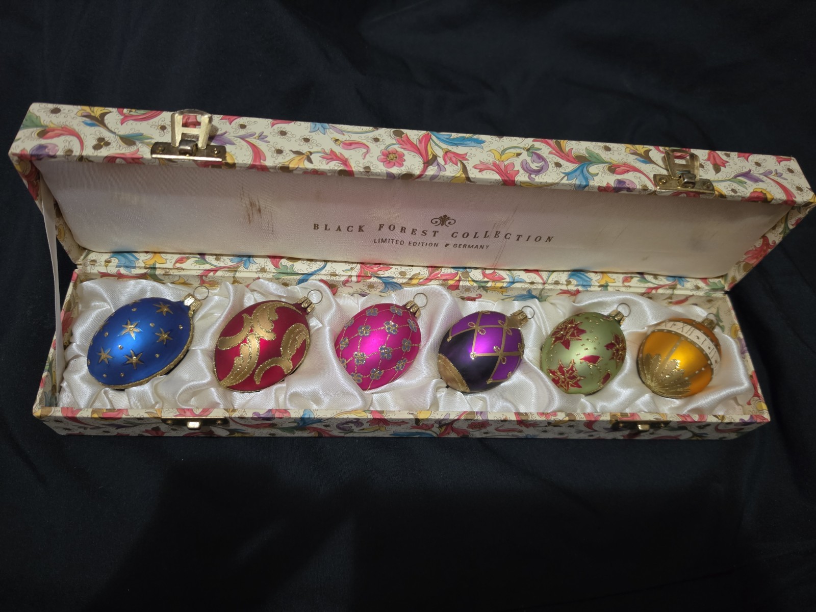 Vintage 6 Oberfrankische Glas Glass Ornaments Eggs made in GERMANY Vintage 6 Oberfrankische Glas Glass Ornaments Eggs made in GERMANY