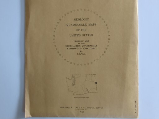 USGS GQ-734 Geologic Quadrangle Maps Green Acres Quad 1968 Washington And Idaho.