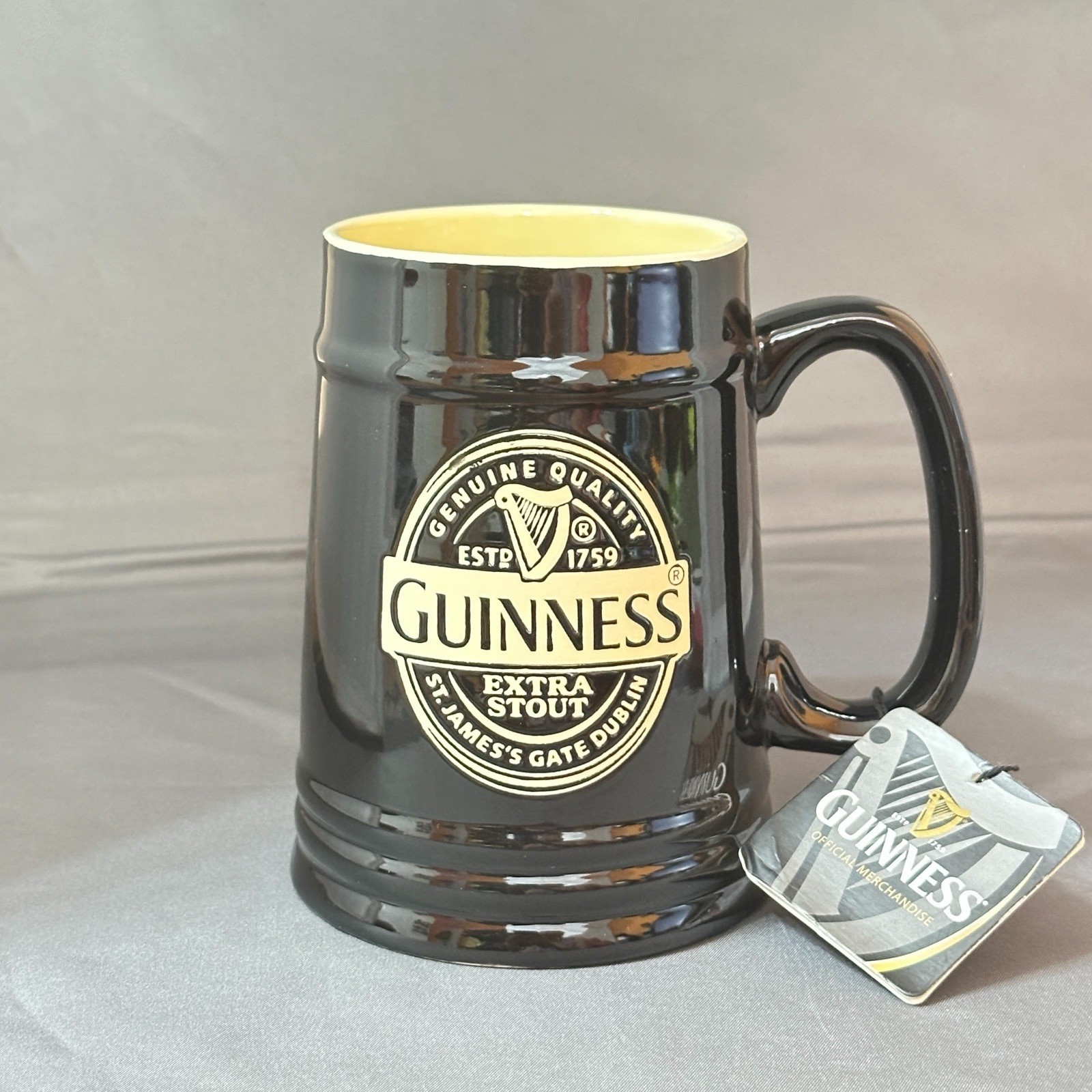 Guinness Extra Stout Ceramic 24oz Black Tankard Mug Dublin St. James Gate Guinness Extra Stout Ceramic 24oz Black Tankard Mug Dublin St. James Gate