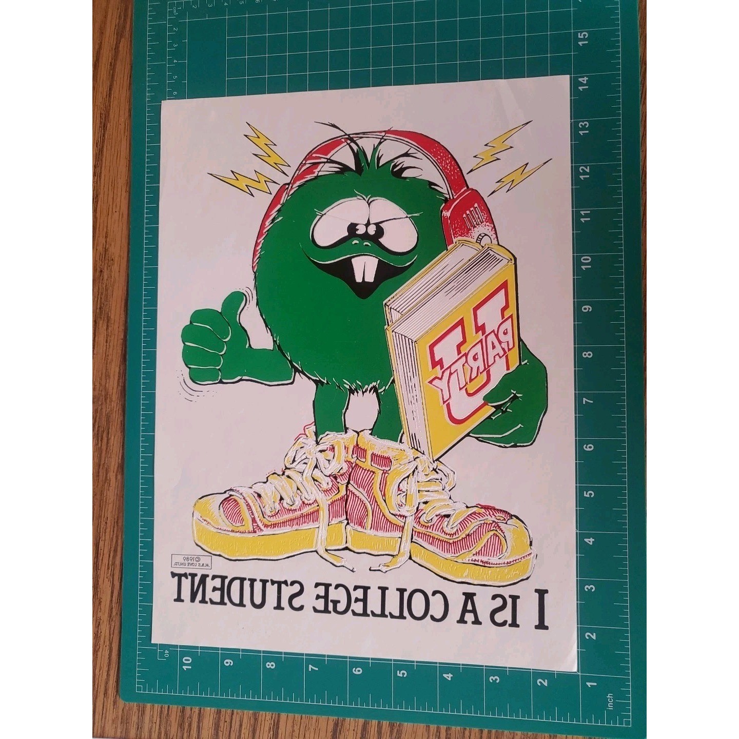 Vintage 1989 I Is A College Student Heat Transfer Iron On Original Large See Pic