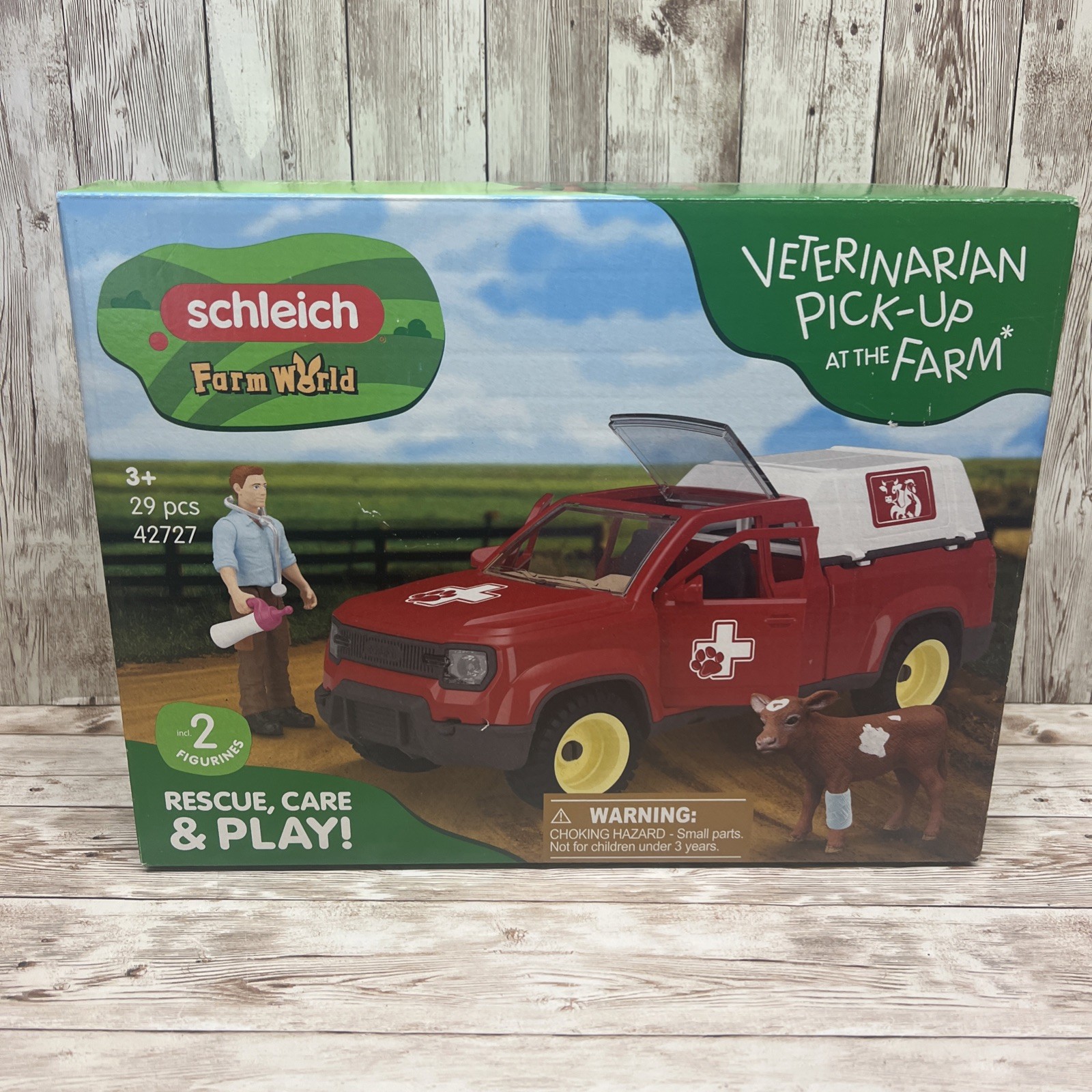 Schleich Farm World Veterinarian Visit Pick-Up at the Farm  Playset  29 pc