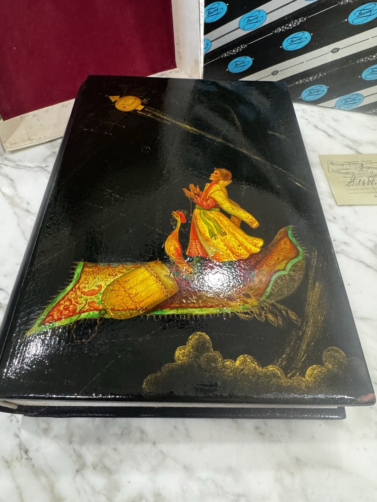 Vintage 1988 Russian Soviet Lacquer Photo Album Signed Fairy Tale Art USSR NOS