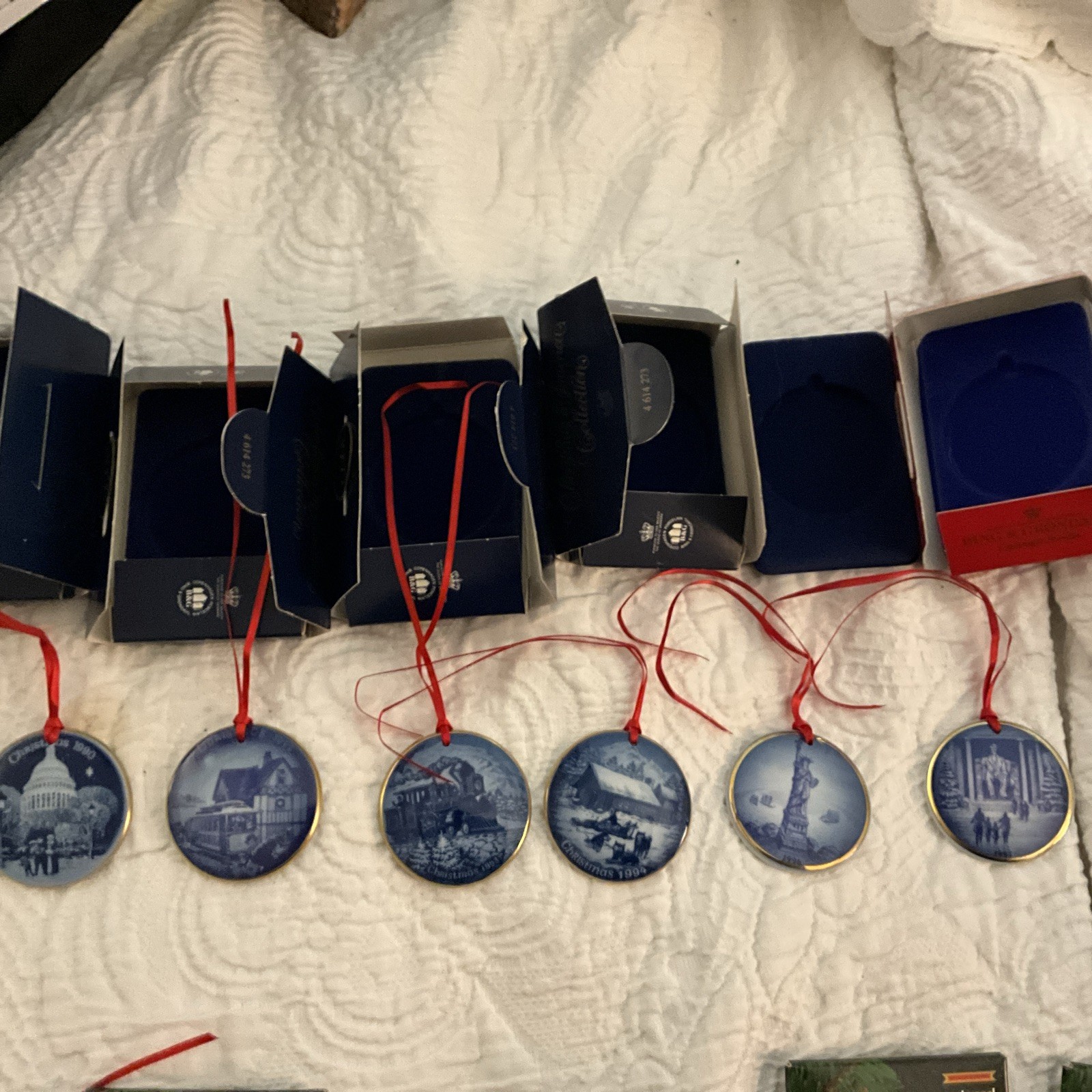Lot Denmark Copenhagen Porcelain Bing Grondahl Ornament 1990, ‘92,’93,’94,96,97 Lot Denmark Copenhagen Porcelain Bing Grondahl Ornament 1990, ‘92,’93,’94,96,97