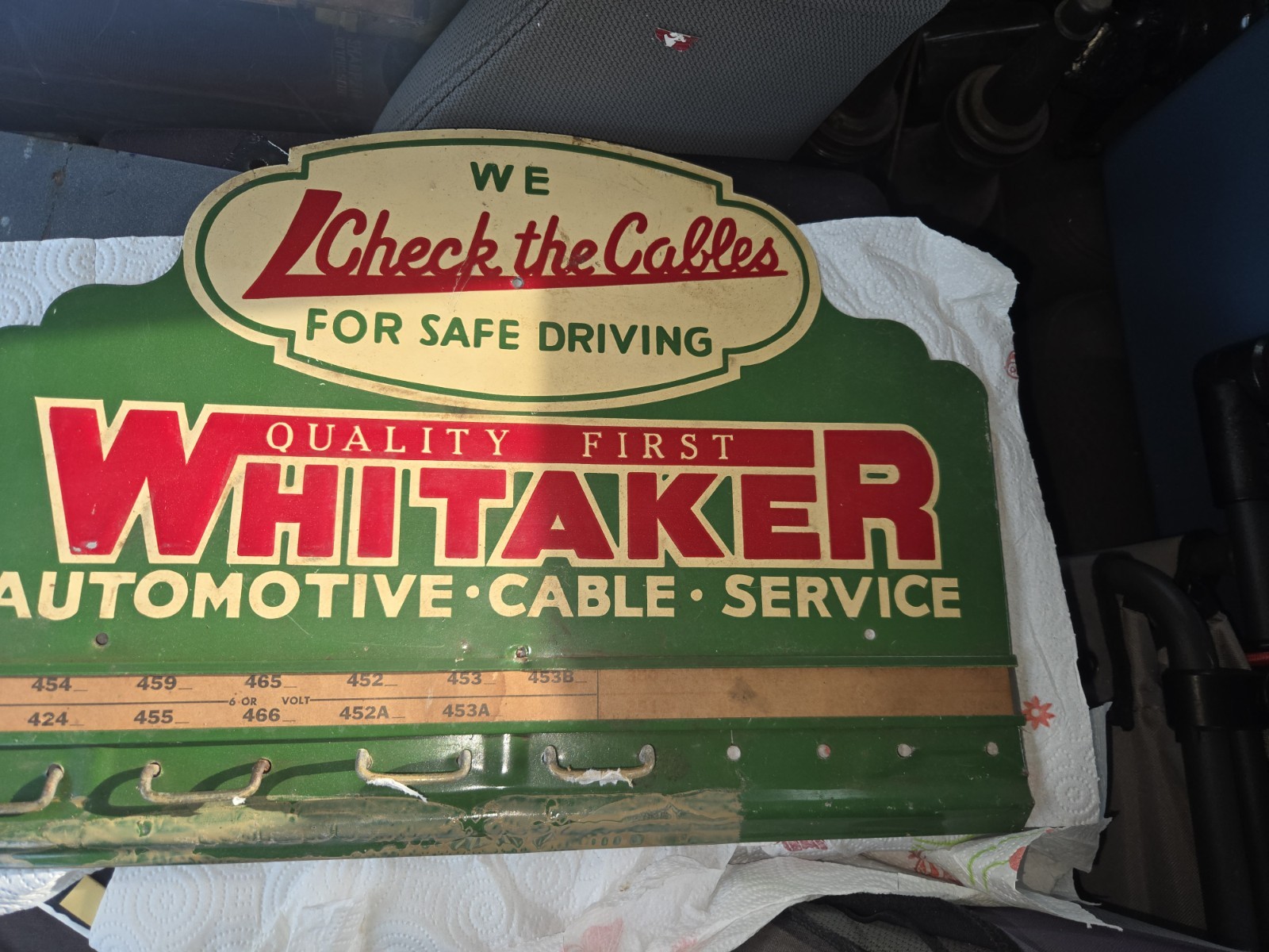 1950\'s NOS Original Whitaker Automotive Service Sign Display Tin 