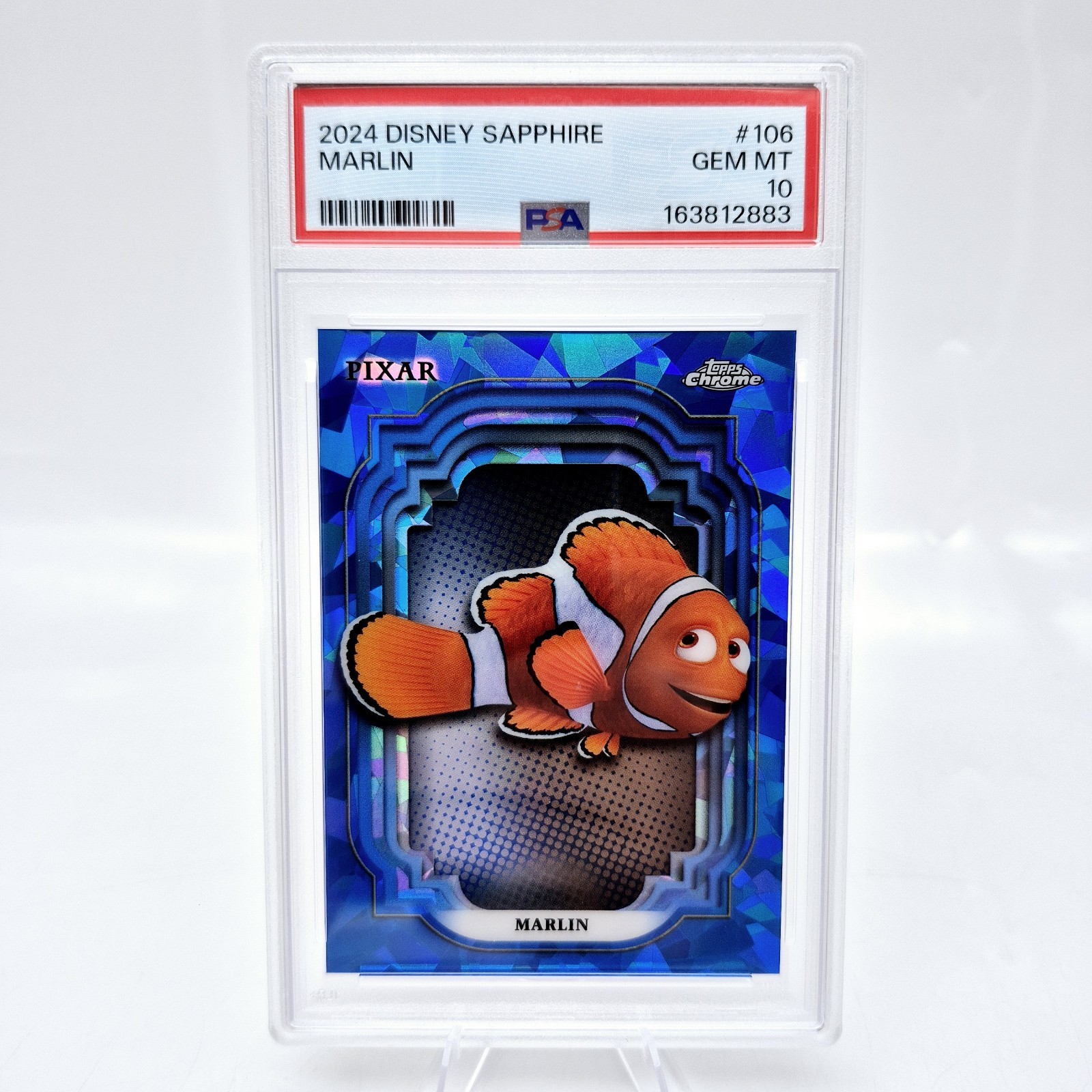 2024 Topps Chrome Disney Sapphire Marlin #106 PSA 10 Finding Nemo Blue