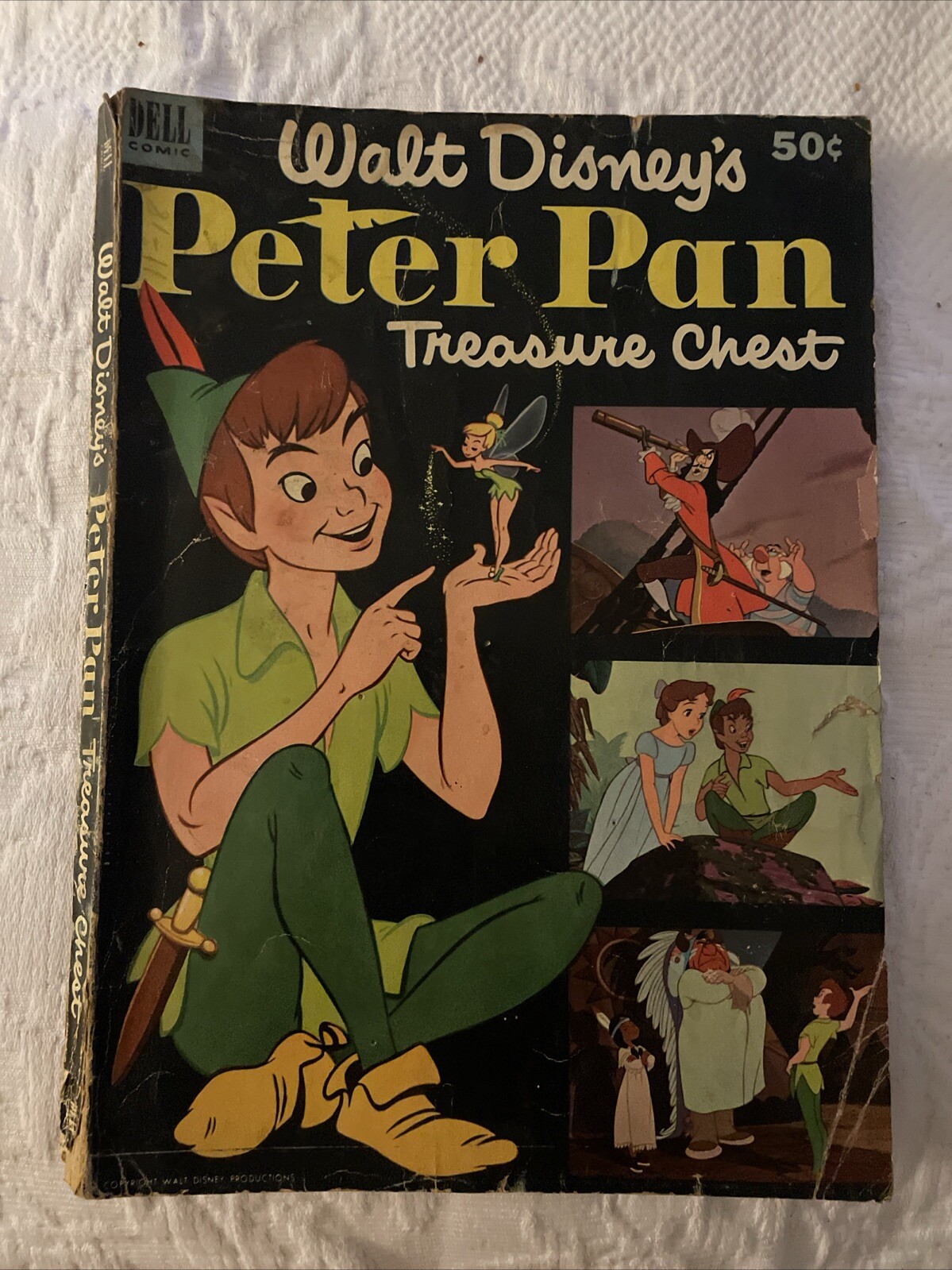 Dell comics WALT DISNEY\'S PETER PAN TREASURE CHEST - 1952 movie tie-in - G/VG