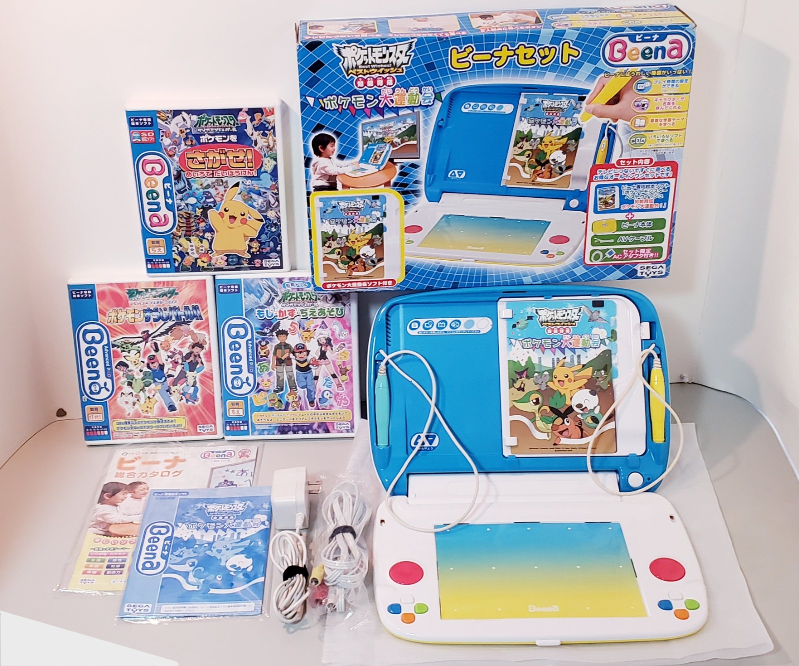 SEGA Advanced PICO Beena Pokemon Complete Set Console Box All 4 Games Japan SEGA Advanced PICO Beena Pokemon Complete Set Console Box All 4 Games Japan