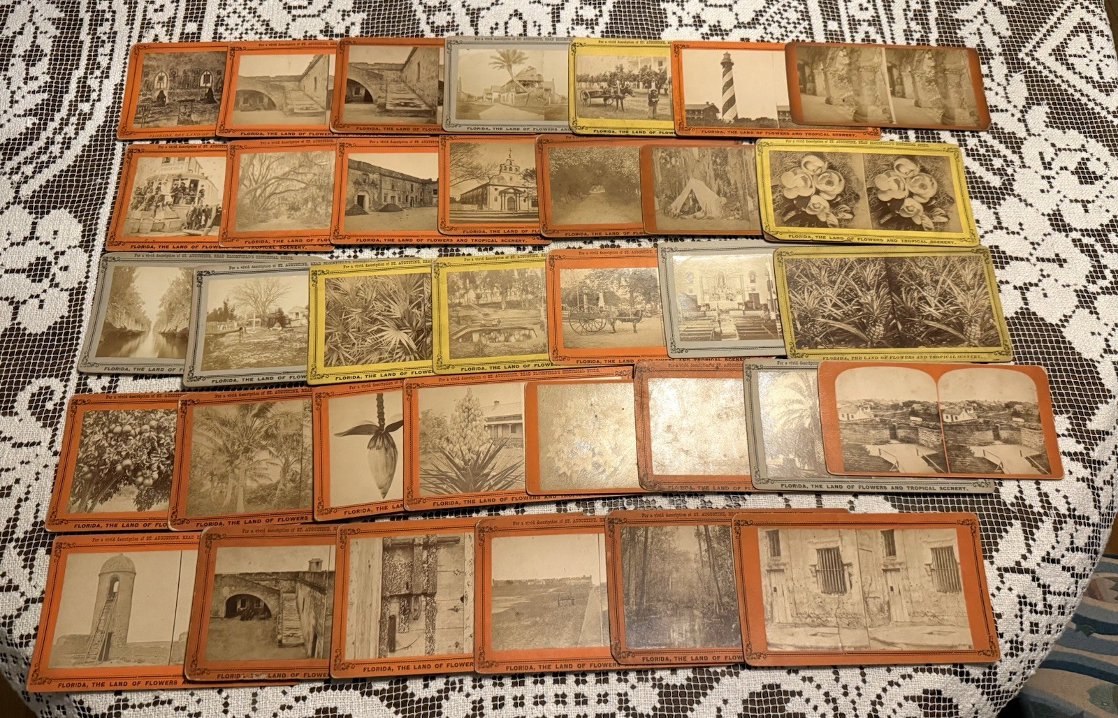 Stereoview Lot of 35 Florida “The Land of Flowers & Tropical Scenery “ See Photo Stereoview Lot of 35 Florida “The Land of Flowers & Tropical Scenery “ See Photo