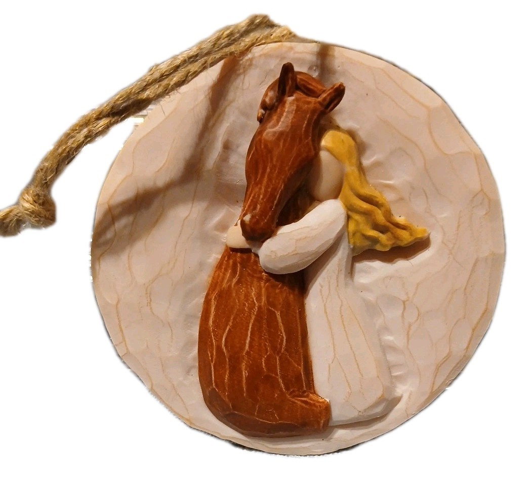 Girl Loves Her Horse Ornament 2025 STORIEME Heartfelt Sculpture/NEW in Box Girl Loves Her Horse Ornament 2025 STORIEME Heartfelt Sculpture/NEW in Box
