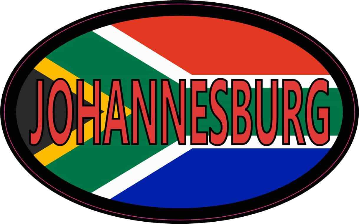 StickerTalk Johannesburg South Africa Flag Oval Vinyl Sticker, 4 inches x 2.5...