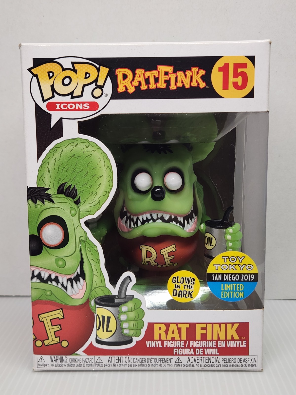 Funko Pop Icons Rat Fink 15 Glow In The Dark Toy Tokyo SDCC 2019 NEW IN BOX NIB