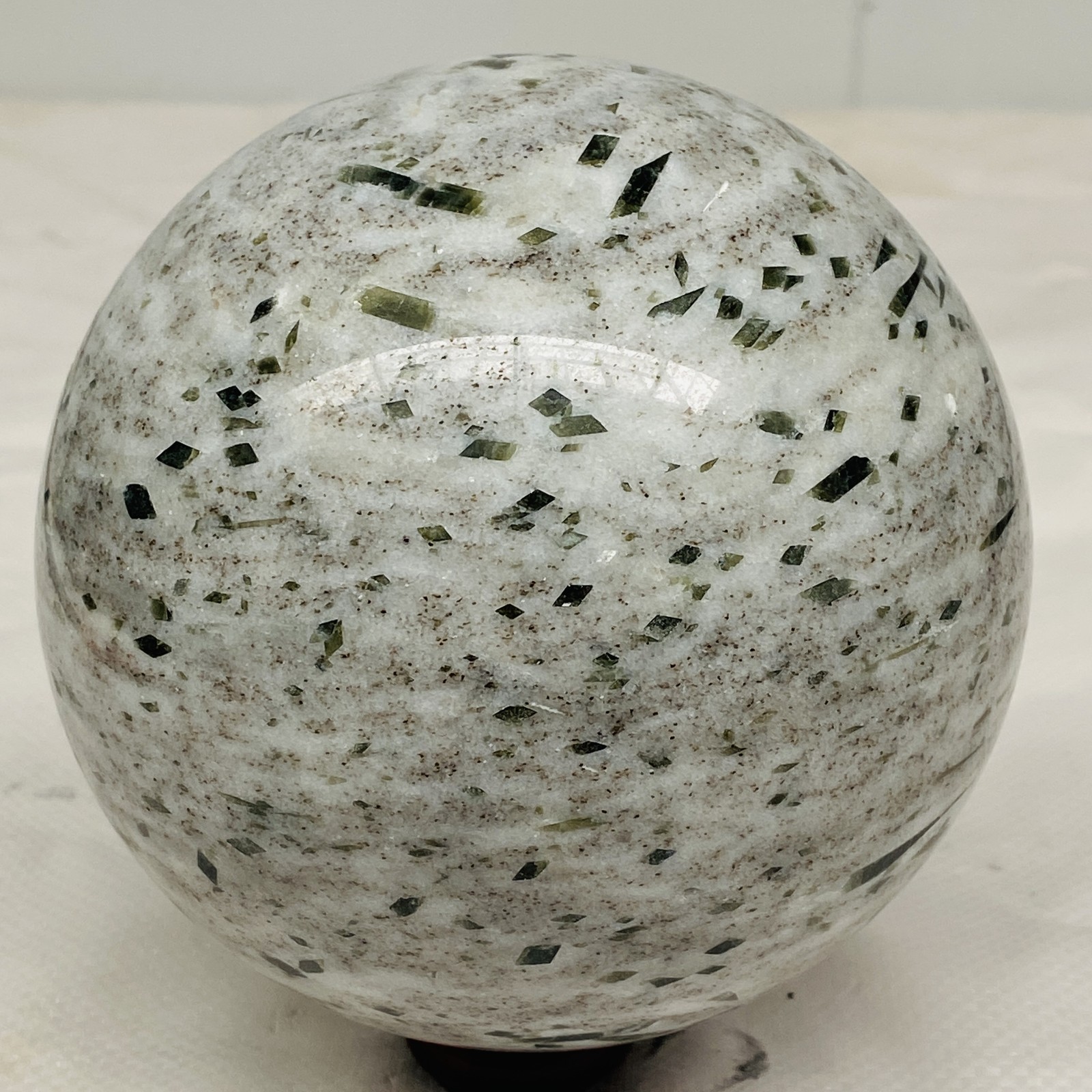Natural green tourmaline ball polished quartz crystal ball healing 3440G(7.58LB)