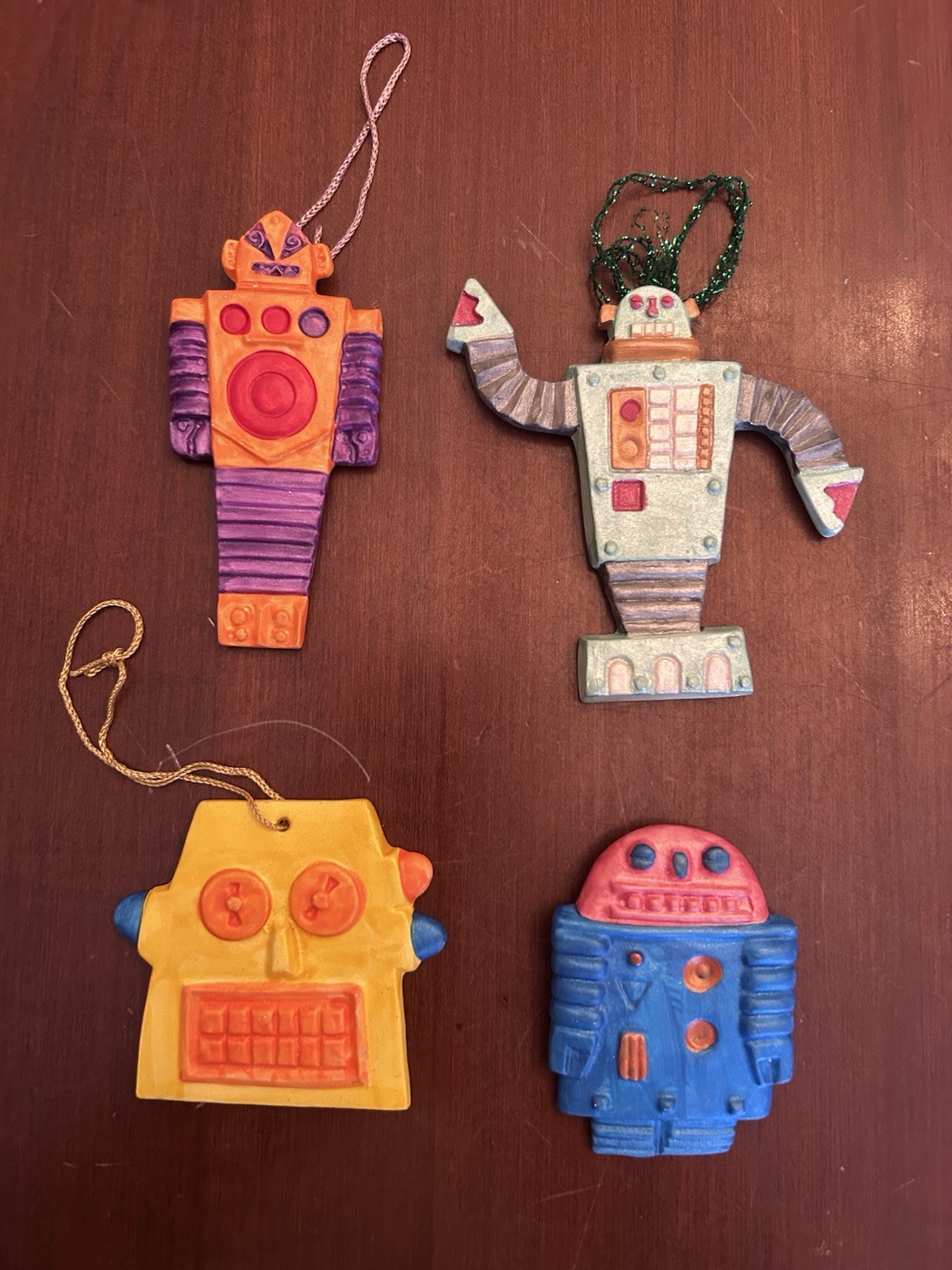 4 - IZWIN Art Pottery Christmas Ornaments Laurel Izard Edwin Shelton - ROBOTS 4 - IZWIN Art Pottery Christmas Ornaments Laurel Izard Edwin Shelton - ROBOTS