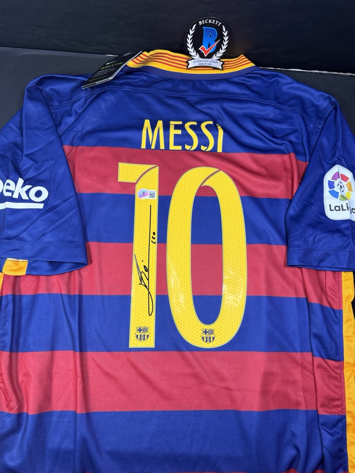 Lionel Messi Signed FC Barcelona Jersey 2015/2016 Beckett COA
