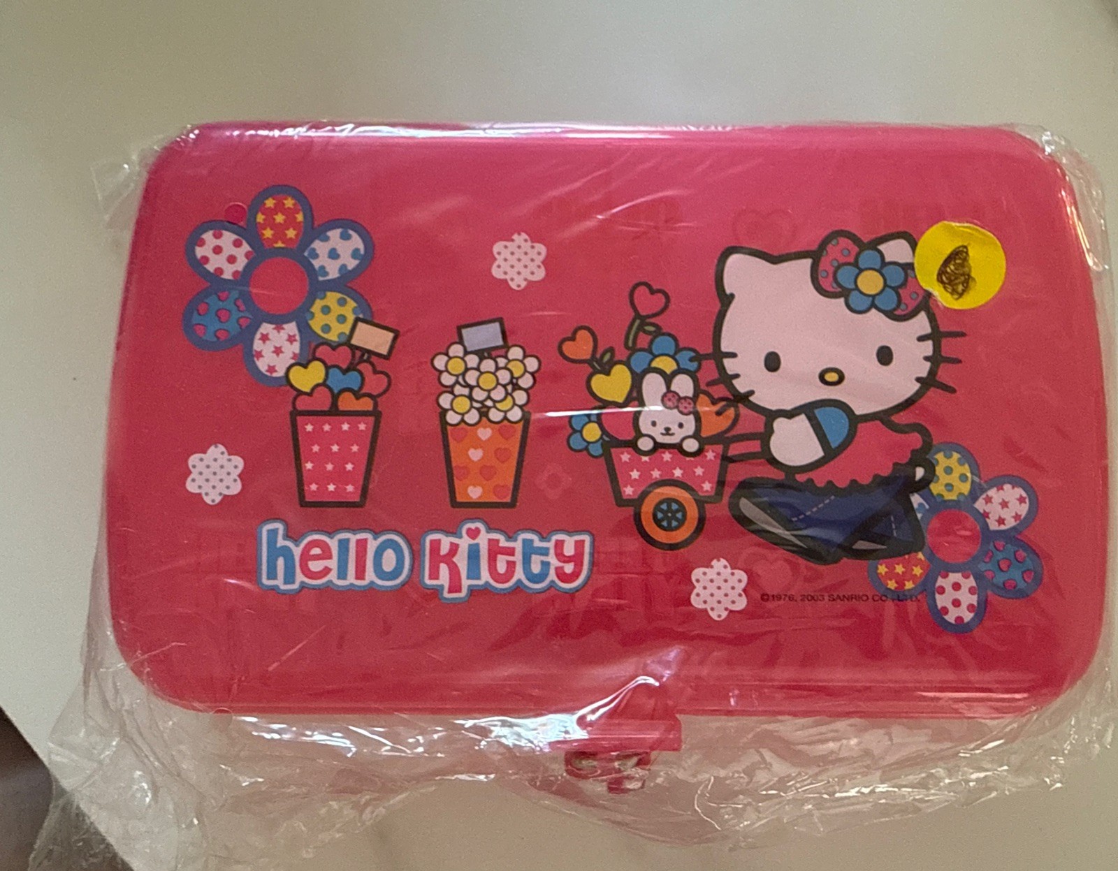 Vintage 2003 Hello Kitty Sanrio Pink Plastic Lockable Storage Box Lock Keys New
