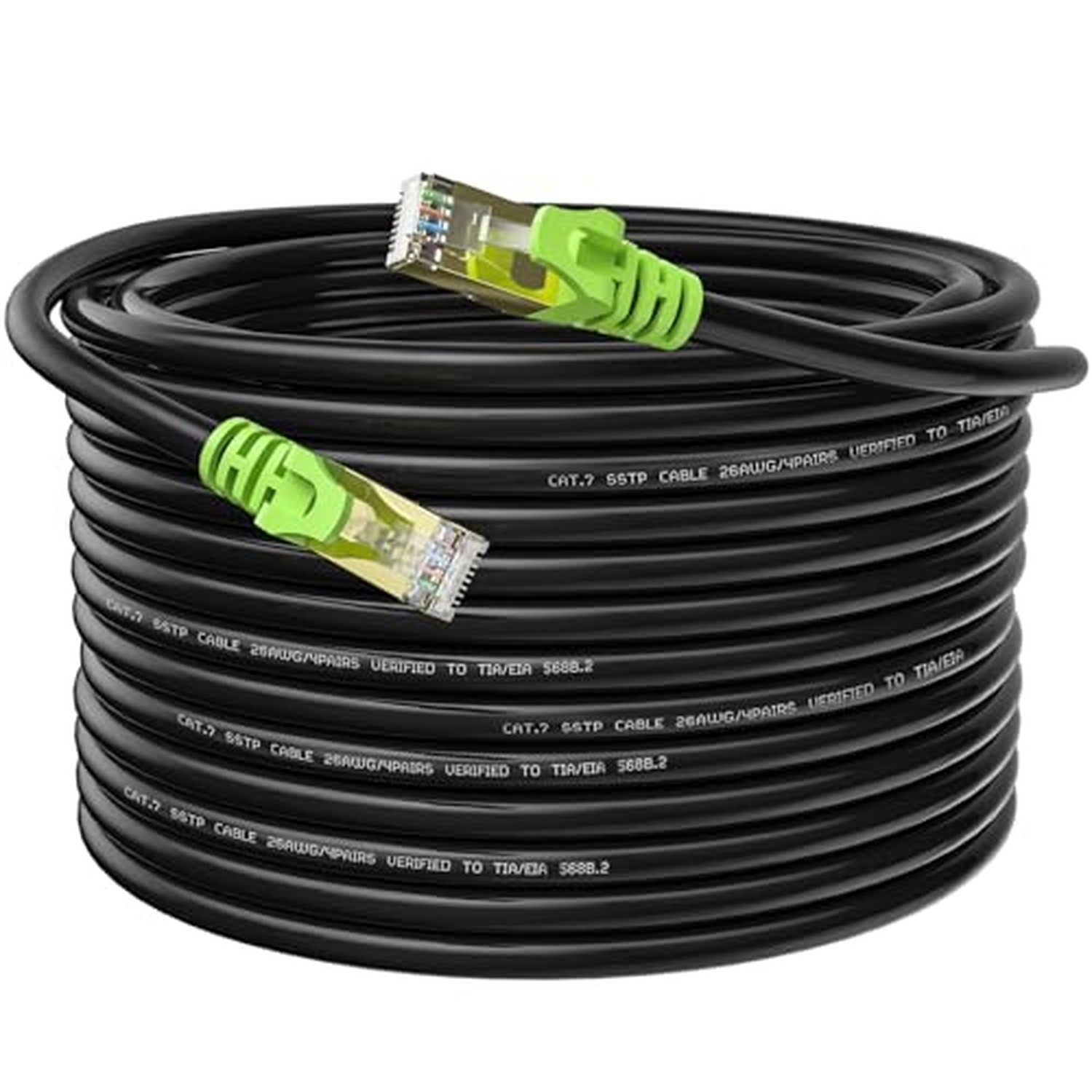 Outdoor Cat7 Ethernet Cable 200ft, 26AWG Heavy-Duty Cat7 Networking Cord Patc... Outdoor Cat7 Ethernet Cable 200ft, 26AWG Heavy-Duty Cat7 Networking Cord Patc...