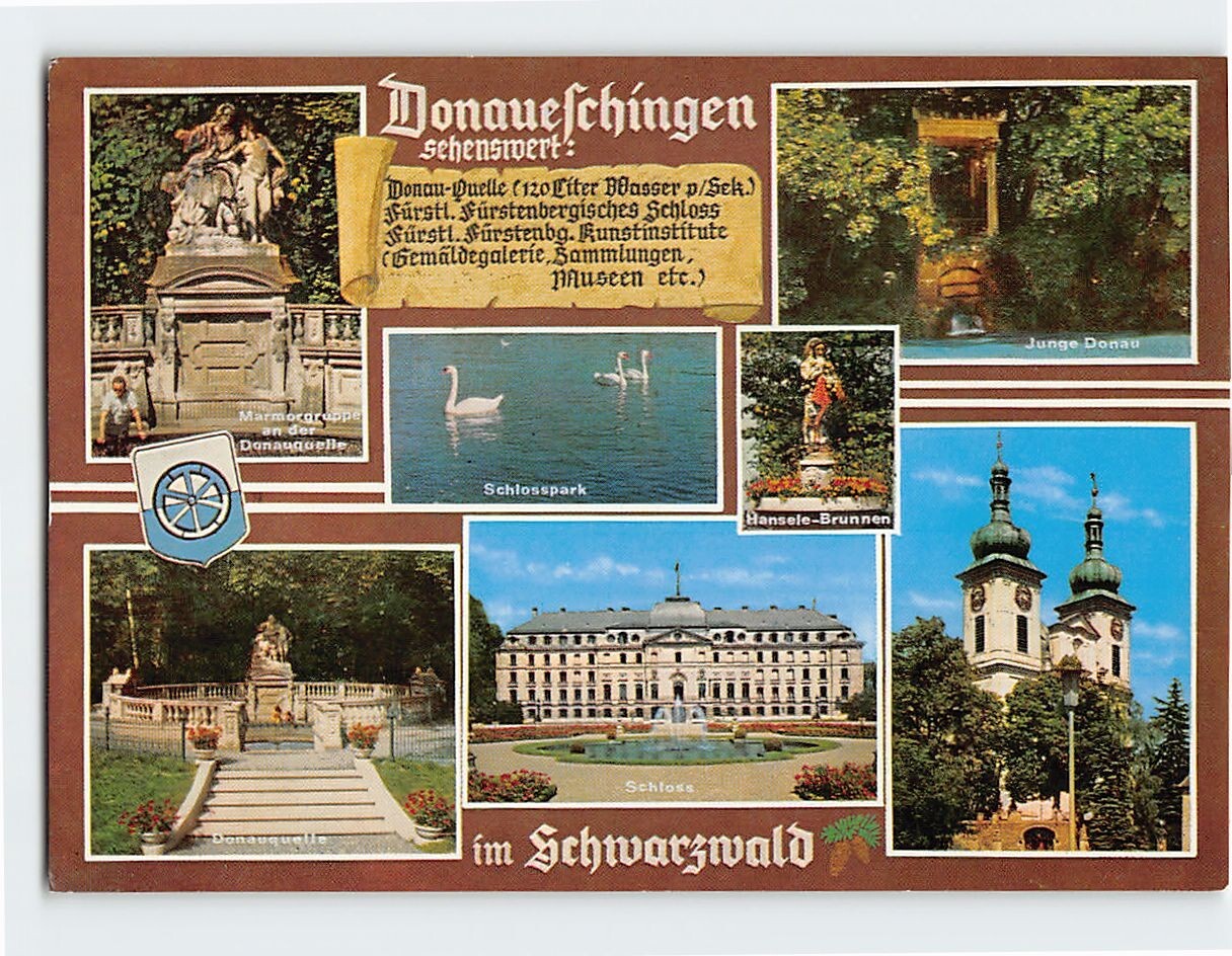 Postcard Scenes & Views Donaueschingen Germany