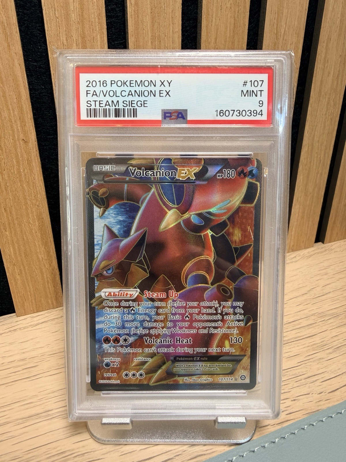 Pokemon Volcanion EX 107/114 XY Steam Siege Full Art Holo - PSA 9 Pokemon Volcanion EX 107/114 XY Steam Siege Full Art Holo - PSA 9